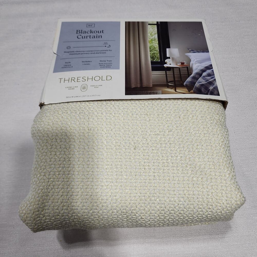 Threshold blackout curtain W 50'' x L 84'' cream Asheville